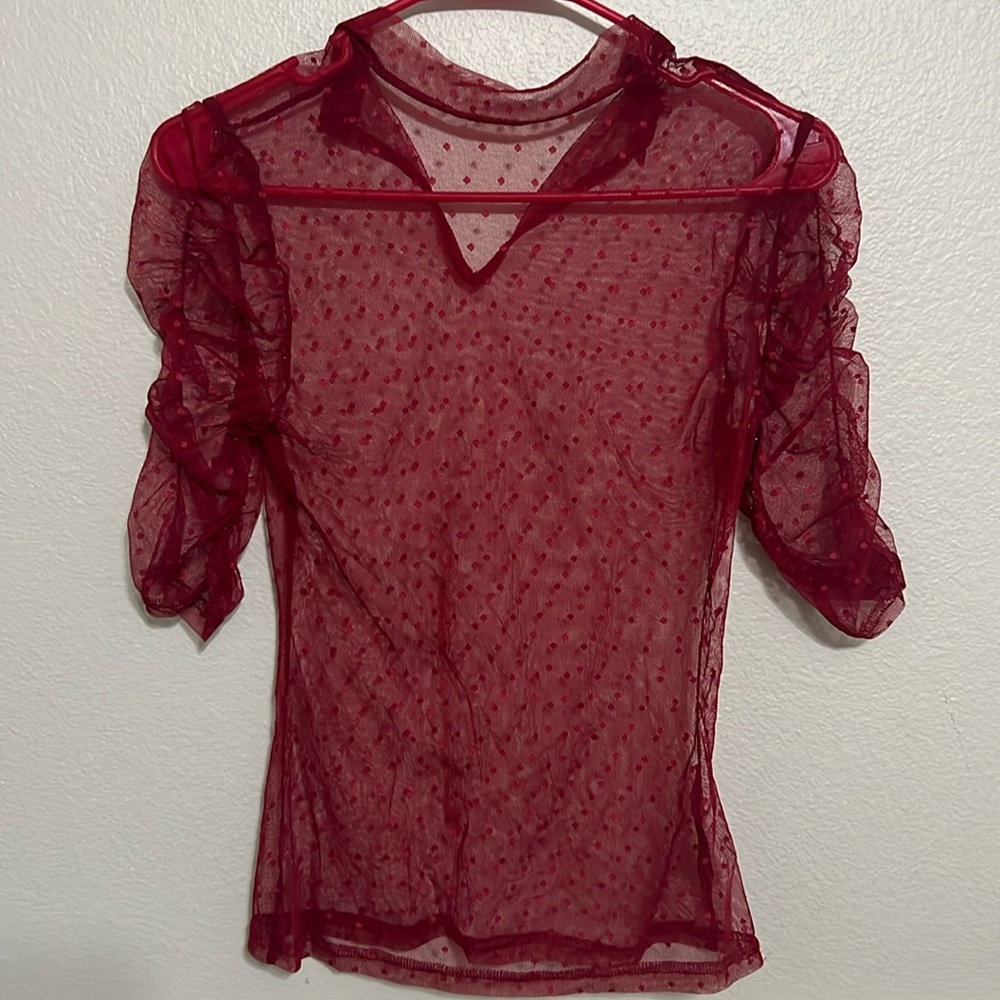 Red see through top